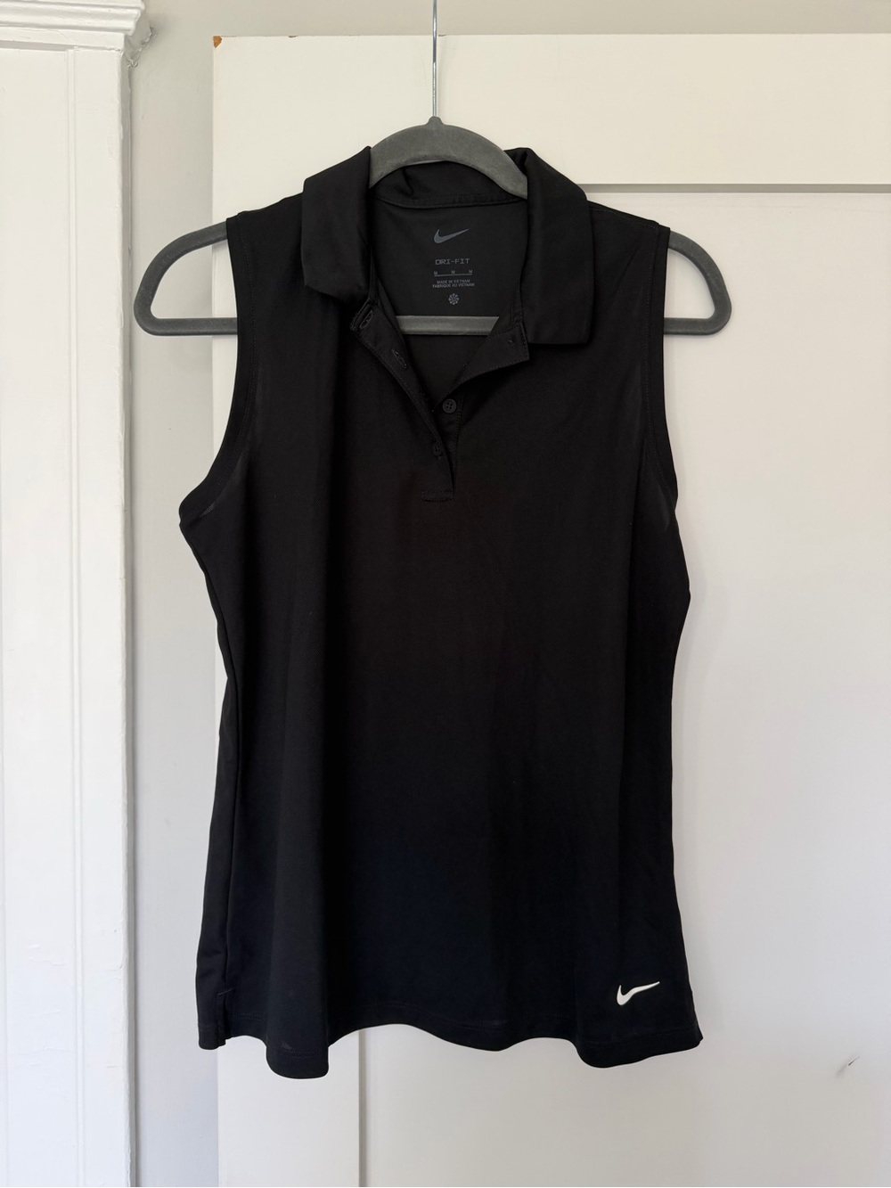Nike Dri Fit Women's Sleeveless Polo Top - Black